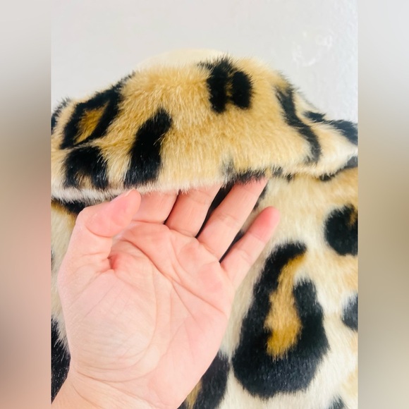 asos brand cheeta fur coat size 10 NNT - Picture 8 of 15